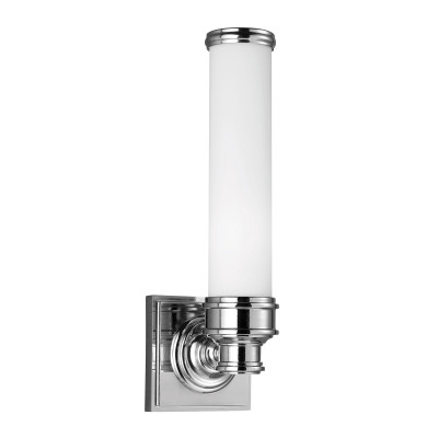 Feiss - Payne - Applique a parete in acciaio da bagno diffusore in vetro a 1 luce LED G9 - Colore: Cromato - 1 Lampadina G9 3W - IP44 - SKU: FE-PAYNE1-BATH