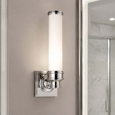 Feiss Payne Applique a parete in acciaio da bagno diffusore in vetro a 1 luce LED G9 Colore: Cromato
