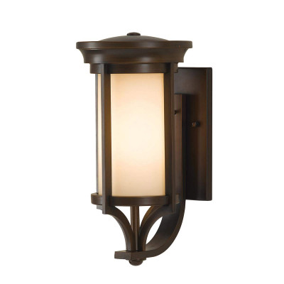 Feiss - Merrill - Applique da esterno con struttura in alluminio e diffusore in vetro opalino - Colore: Bronzo - 1 Lampadina E27 60W - IP44 - SKU: FE-MERRILL1-S