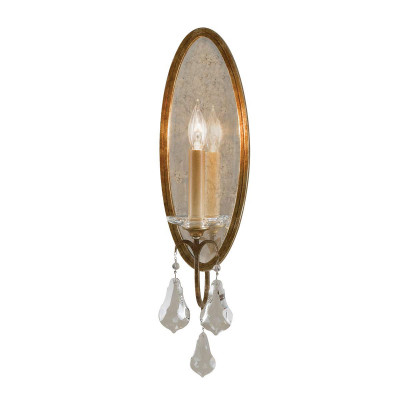 Feiss - Valentina - Applique da parete classica con singolo diffusore e dettagli in vetro - Colore: Bronzo - 1 Lampadina E14 60W - IP20 - SKU: FE-VALENTINA1