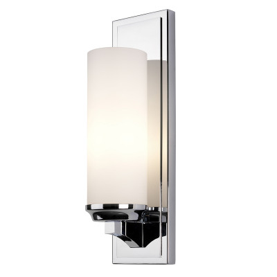 Feiss - Amalia - Applique da parete grande per bagno con diffusore in vetro a 1 luce LED - Colore: Cromato - 1 Lampadina G9 3W - IP44 - SKU: FE-AMALIA1-LBATH