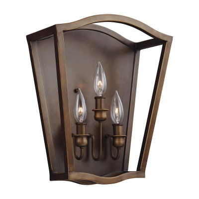 Feiss - Yarmouth - Applique da parete moderna con diffusore in acciaio con 3 lampadine - Colore: Ottone - 3 Lampadine E14 60W - IP20 - SKU: FE-YARMOUTH-3W