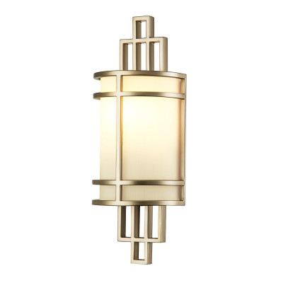 Feiss - Fusion - Applique da parete moderna in acciaio con diffusore in vetro con 1 lampadina - Colore: Ottone - 1 Lampadina E27 60W - IP20 - SKU: FE-FUSION1-PNBR