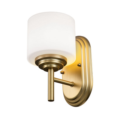 Feiss - Malibù - Applique da parete per bagno struttura in acciaio con diffusore in vetro - Colore: Ottone - 1 Lampadina G9 3W - IP20 - SKU: FE-MALIBU1-BATH-BB