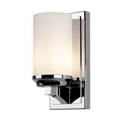 Feiss - Amalia - Applique da parete piccola per bagno con diffusore in vetro a 1 luce LED - Colore: Cromato - 1 Lampadina G9 3W - IP44 - SKU: FE-AMALIA1-SBATH