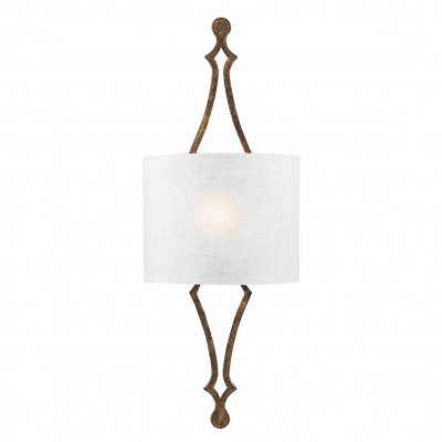 Feiss - Tilling - Applique da parete rustica con struttura in acciaio e diffusore in tessuto - Colore: Oro Scuro - 1 Lampadina - E27 - 60W - IP20 - SKU: FE-TILLING1-DSGL