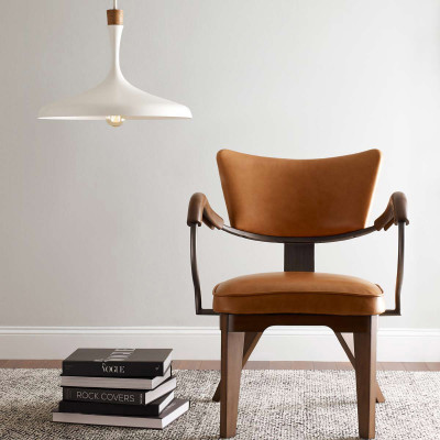 Feiss - Darwin - Lampada a sospensione con diffusore largo in acciaio dal design moderno - Colore: Bianco - 1 Lampadina E27 60W - IP20 - SKU: FE-DARWIN-P