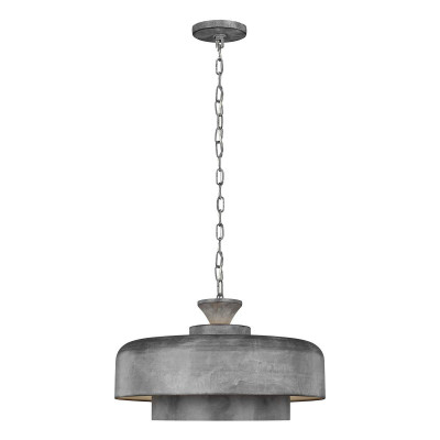 Feiss - Haymarket - Lampada a sospensione con diffusore largo in acciaio dal design moderno - Colore: Grigio - 1 Lampadina E27 60W - IP20 - SKU: FE-HAYMARKET-P
