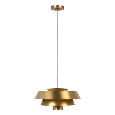 Feiss Brisbin Lampada a sospensione con struttura in acciaio dal design moderno Colore: Ottone