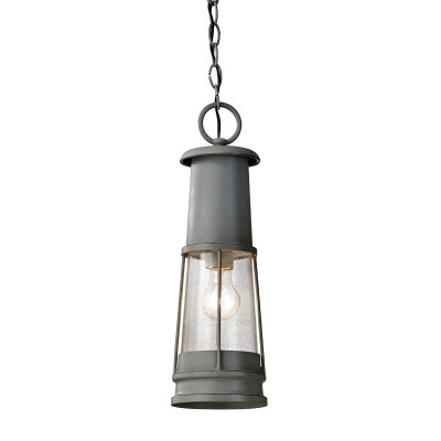 Feiss - Chelsea Harbor - Lampada a sospensione da esterno con struttura in alluminio e diffusore in vetro - Colore: Ruggine - 1 Lampadina E27 100W - IP44 - SKU: FE-CHELSEAHBR8