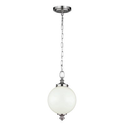 Feiss - Parkman - Lampada a sospensione in acciaio con diffusore in vetro rotondo piccolo a 1 luce - 1 Lampadina E27 60W - IP20 - SKU: FE-PARKMAN-PS