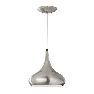 Feiss - Beso - Lampada a sospensione media in acciaio con diffusore a 1 luce dal design moderno - Colore: Acciaio - 1 Lampadina - E27 - 60W - IP20 - SKU: FE-BESO-P-M-BS