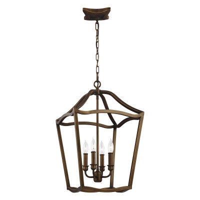 Feiss - Yarmouth - Lampada a sospensione media in acciaio dal design moderno con 4 lampadine - Colore: Ottone - 4 Lampadine E14 60W - IP20 - SKU: FE-YARMOUTH-4P