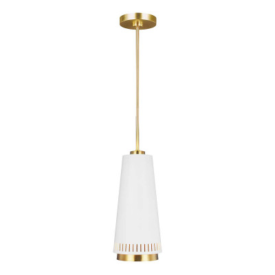 Feiss - Carter - Lampada a sospensione moderna con singolo diffusore in acciaio - Colore: Bianco/Oro - 1 Lampadina E27 60W - IP20 - SKU: FE-CARTER-P-A-MW