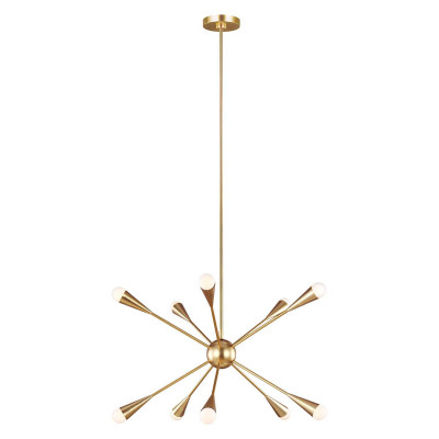 Feiss Jax Lampada a sospensione moderna in acciaio con 10 lampadine Colore: Ottone