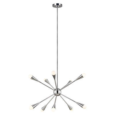 Feiss Jax Lampada a sospensione moderna in acciaio con 10 lampadine Colore: Nichel