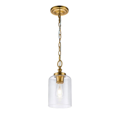 Feiss Hounslow Lampada a sospensione moderna in acciaio con diffusore in vetro a campana Colore: Ottone