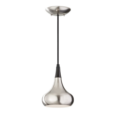 Feiss - Beso - Lampada a sospensione piccola in acciaio diffusore a 1 luce dal design moderno - Colore: Acciaio - 1 Lampadina - E27 - 60W - IP20 - SKU: FE-BESO-P-S-BS