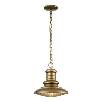 Feiss Redding Station Lampada a sospensione rustica per esterno in alluminio e diffusore in vetro Colore: Ottone