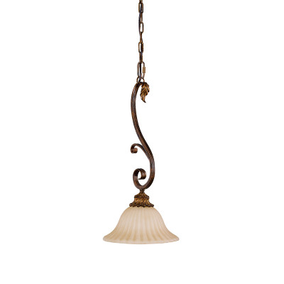 Feiss - Sonoma Valley - Lampada a sospensione singola classica in acciaio con diffusore in vetro - Colore: Bronzo - 1 Lampadina E27 60W - IP20 - SKU: FE-SONOMAVALLEY-P