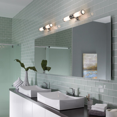 Feiss - Payne - Lampada da parete da bagno struttura in acciaio con 2 diffusore a LED G9 - Colore: Cromato - 2 Lampadine G9 3W - IP44 - SKU: FE-PAYN-OR2-BATH