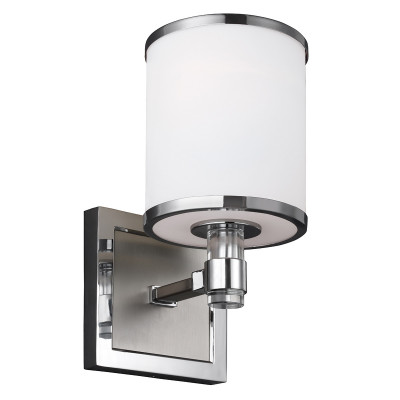 Feiss - Prospect - Lampada da parete in acciaio con diffusore in vetro a 1 luce - Colore: Nichel - 1 Lampadina E27 60W - IP20 - SKU: FE-PROSPECT-PARK1