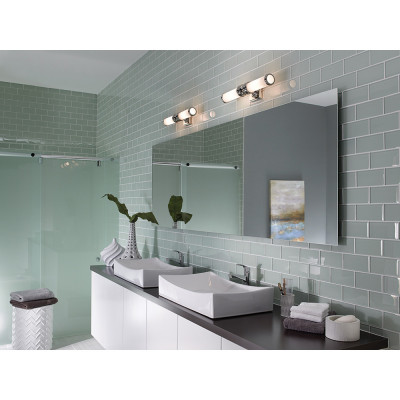 Feiss - Payne - Lampada da parete in acciaio da bagno con 2 diffusori a LED G9 - Colore: Cromato - 2 Lampadine G9 3W - IP44 - SKU: FE-PAYNE2-BATH