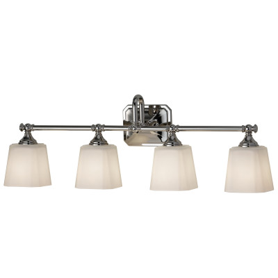 Feiss - Concord - Lampada da parete per bagno con 4 diffusori in vetro con lampadina LED G9 - Colore: Cromato - 4 Lampadine G9 3W - IP44 - SKU: FE-CONCORD4-BATH