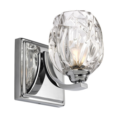 Feiss - Kalli - Lampada da parete per bagno moderno in acciaio con diffusore in vetro 1 luce - Colore: Cromato - 1 Lampadina G9 3W - IP44 - SKU: FE-KALLI1-BATH