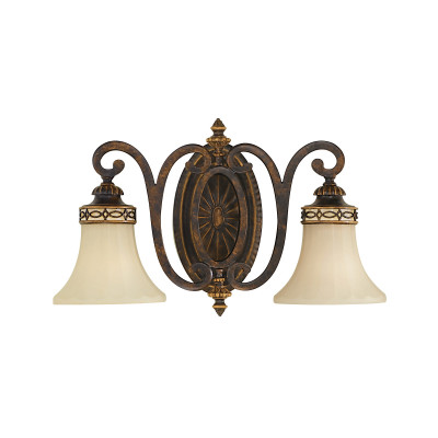 Feiss - Drawing Room - Lampada da parete per salotto in stile classico con 2 diffusori in vetro - Colore: Bronzo - 2 Lampadine E27 100W - IP20 - SKU: FE-DRAWING-ROOM2-B