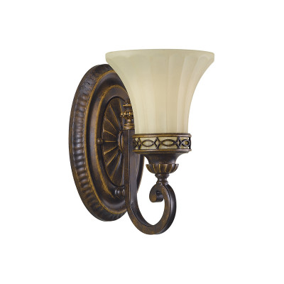 Feiss - Drawing Room - Lampada da parete per salotto in stile classico con diffusore in vetro a 1 luce - Colore: Bronzo - 1 Lampadina E27 60W - IP20 - SKU: FE-DRAWING-ROOM1