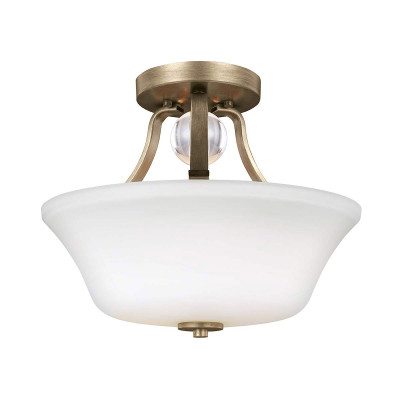 Feiss - Evington - Lampada da soffitto moderna in acciaio con diffusore in vetro opalino - 2 Lampadine E27 60W - IP20 - SKU: FE-EVINGTON-SF