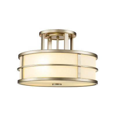 Feiss - Fusion - Lampada da soffitto moderna rotonda in acciaio con diffusore in vetro - Colore: Ottone - 3 Lampadine E27 40W - IP20 - SKU: FE-FUSION-SF-PNBR