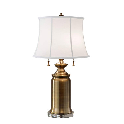  Feiss - Stateroom - Lampada da tavolo classica con struttura in acciaio e paralume in tessuto - 2 Lampadine E27 60W - IP20 - SKU: FE-STATEROOM-TL 