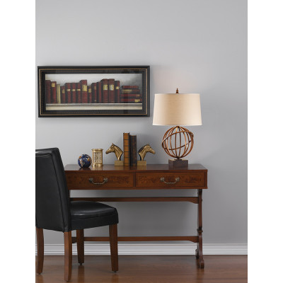  Feiss - Spencer - Lampada da tavolo in acciaio dal design moderno con diffusore in tessuto 1 luce - Colore: Oro - 1 Lampadina E27 60W - IP20 - SKU: FE-SPENCER-TL 