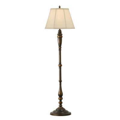 Feiss - Lincolndale - Lampada da terra in acciaio con paralume in tessuto da design classico a 1 luce - Colore: Bronzo - 1 Lampadina E27 60W - IP20 - SKU: FE-LINCOLNDALE-FL