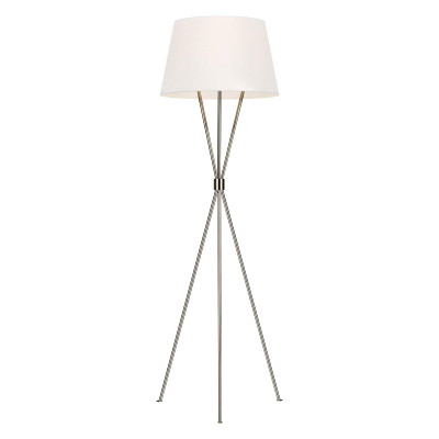 Feiss Penny Lampada da terra moderna con struttura in acciaio e paralume i tessuto Colore: Nichel