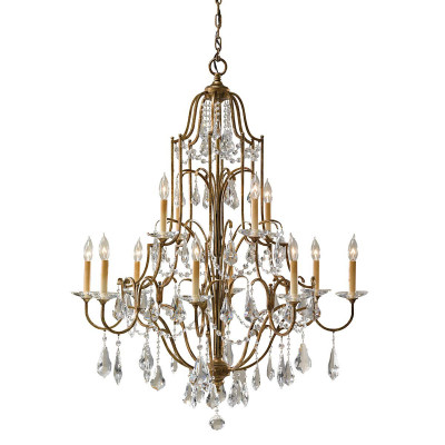 Feiss - Valentina - Lampadario grande con struttura in acciaio e 12 diffusori dal design classico - Colore: Bronzo - 12 Lampadine E14 60W - IP20 - SKU: FE-VALENTINA12