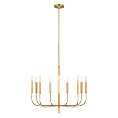 Feiss - Brianna - Lampadario moderno con struttura in acciaio con 9 diffusori - Colore: Ottone - 9 Lampadine - E14 - 60W - IP20 - SKU: FE-BRIANNA9-BB