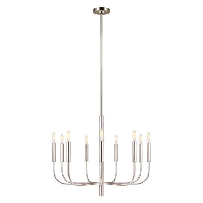 Feiss - Brianna - Lampadario moderno con struttura in acciaio con 9 diffusori - Colore: Nichel - 9 Lampadine - E14 - 60W - IP20 - SKU: FE-BRIANNA9-PN