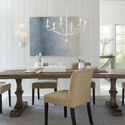 Feiss - Annie - Lampadario moderno grande in acciaio con diffusori senza paralumi a 6 luci - Colore: Bianco - 6 Lampadine E14 40W - IP20 - SKU: FE-ANNIE6-PSW