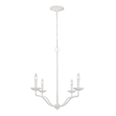 Feiss - Annie - Lampadario moderno piccolo in acciaio con diffusori senza paralumi a 4 luci - Colore: Bianco - 4 Lampadine E14 40W - IP20 - SKU: FE-ANNIE4-PSW