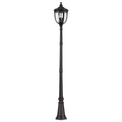 Feiss English Bridle Lampione da terra alto in acciaio diffusore rustico in vetro a 3 luci Colore: Nero