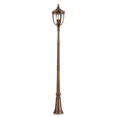 Feiss English Bridle Lampione da terra alto in acciaio diffusore rustico in vetro a 3 luci Colore: Bronzo