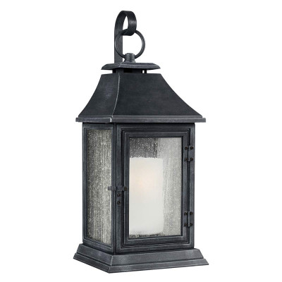 Feiss - Shepherd - Lanterana rustica da esterno extra large in resina e diffusore in vetro - Colore: Grafite - 1 Lampadina E27 75W - IP44 - SKU: FE-SHEPHERD-2XL