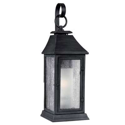 Feiss - Shepherd - Lanterana rustica da esterno media in resina e diffusore in vetro - Colore: Grafite - 1 Lampadina E27 75W - IP44 - SKU: FE-SHEPHERD-2M