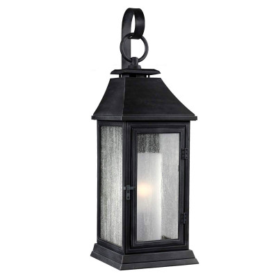 Feiss - Shepherd - Lanterana rustica da esterno piccola in resina e diffusore in vetro - Colore: Grafite - 1 Lampadina E27 75W - IP44 - SKU: FE-SHEPHERD-2S