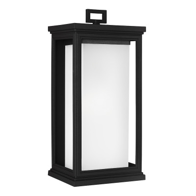 Feiss - Roscoe - Lanterna da parete grande da esterno in acciaio con diffusore in vetro a 1 luce - Colore: Nero - 1 Lampadina E27 75W - IP44 - SKU: FE-ROSCOE-L