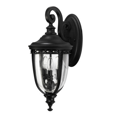 Feiss - English Bridle - Lanterna da parete media in acciaio diffusore rustico in vetro a 3 luci - 3 Lampadine E14 60W - IP44 - SKU: FE-EB2-M