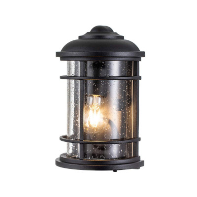 Feiss - Lighthouse - Lanterna da parete per esterno con struttura in alluminio e diffusore in vetro - Colore: Nero - 1 Lampadina E27 60W - IP44 - SKU: FE-LIGHTHOUSE-7-BLK